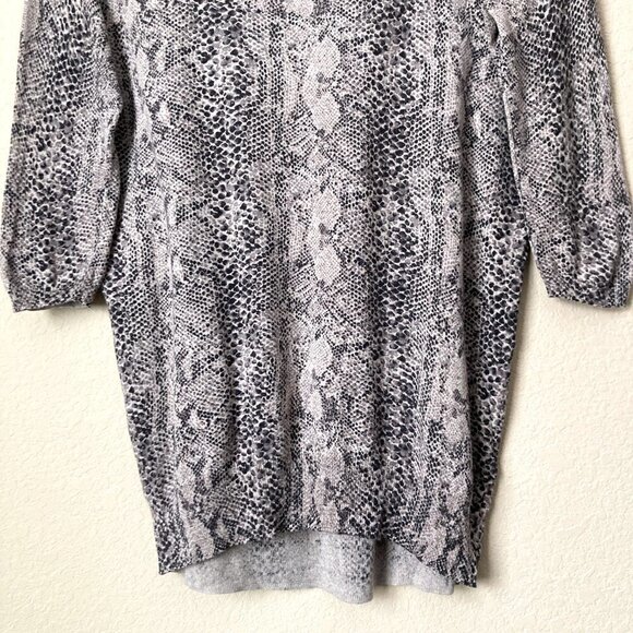 Aritzia Wilfred Silk Cashmere Blend Snake Reptile Print Sweater Top - Picture 3 of 8
